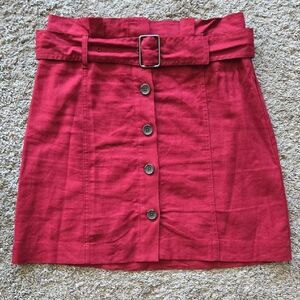 Banana Republic Red Mini Skirt Belted